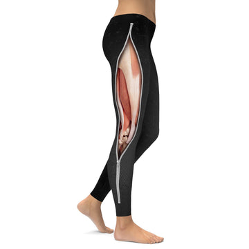 Realistische Muskeln mit Reißverschluss-Leggings W154
