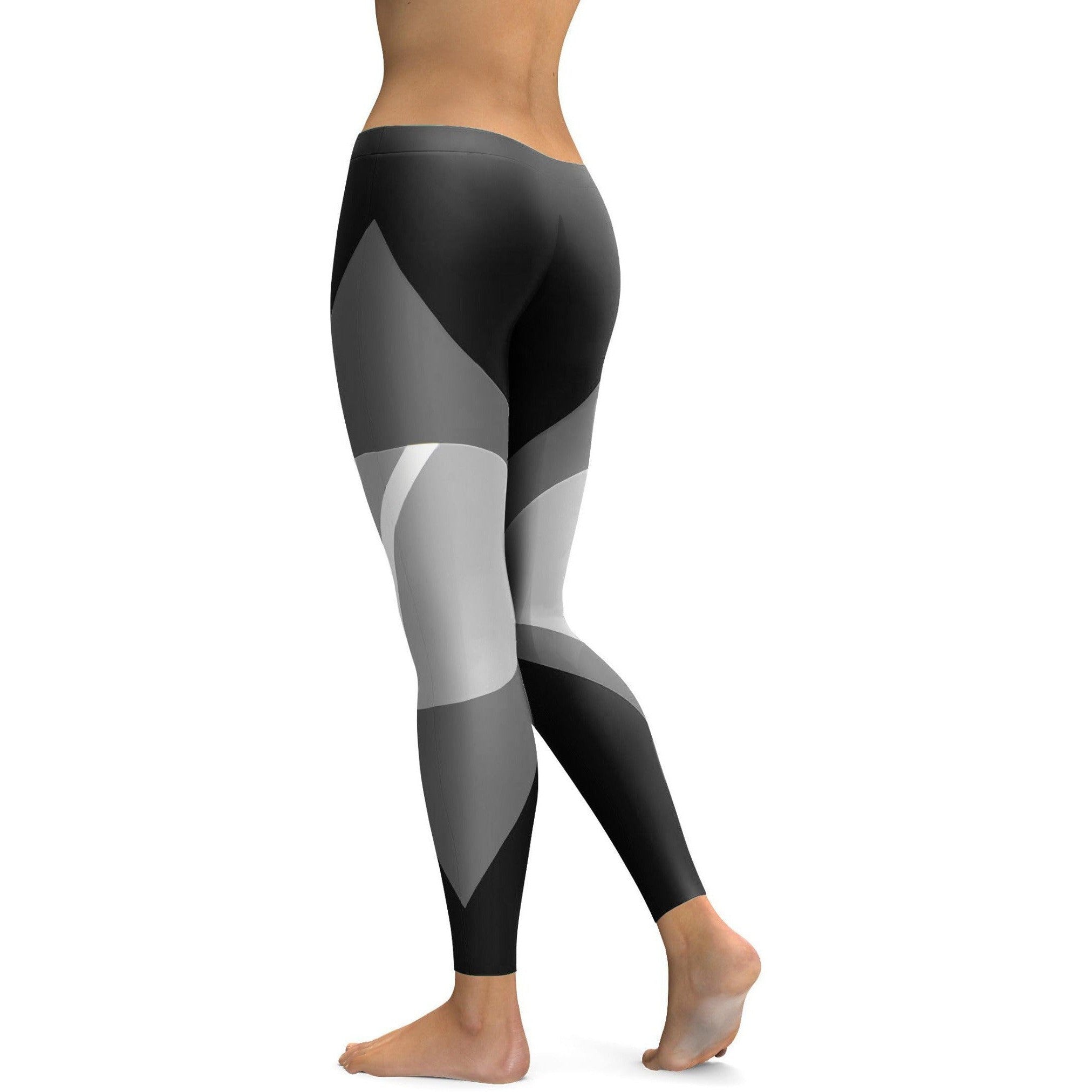 Grau Farbblock Leggings W177