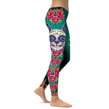 Zucker Schädel Chihuahua Leggings G910