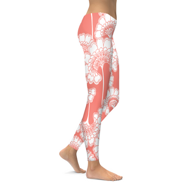 Korallen Japanische Blumen Leggings H970