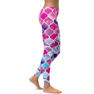 Rosa & Blaue Arabesken Leggings M731