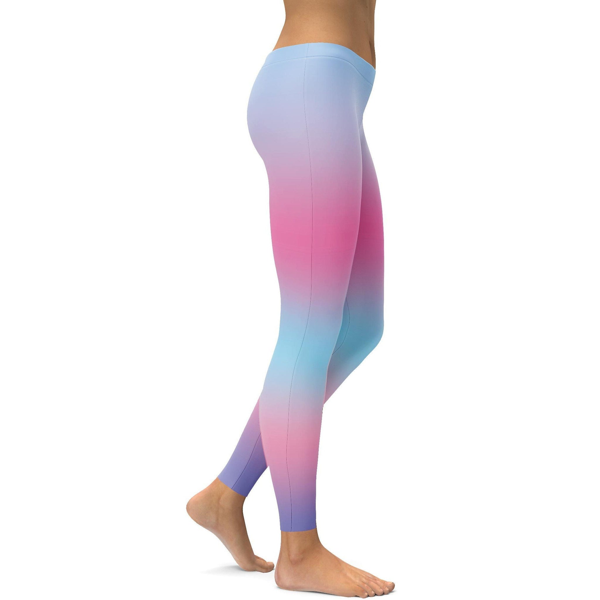 Regenbogen Pastell Blau & Pink Leggings V656