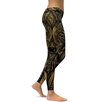 Goldener Wolf Leggings X519