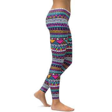 Bunte Aztekenmuster Leggings G046