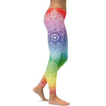 Regenbogen Mandala Leggings D460