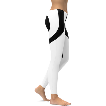 Schwarze Herzförmige Weiße Leggings E810