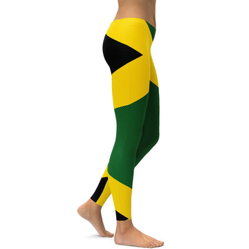 Faux Carbon Jamaika Flaggen Leggings M906