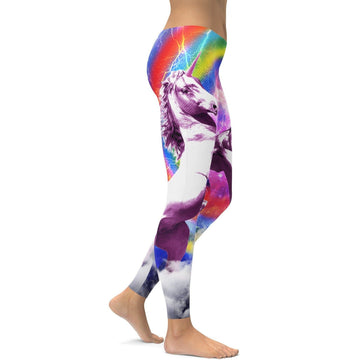 Regenbogen-Einhorn Leggings V294