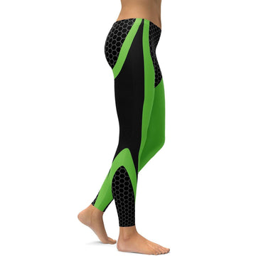 Grüne Honigwaben Carbon Leggings X333