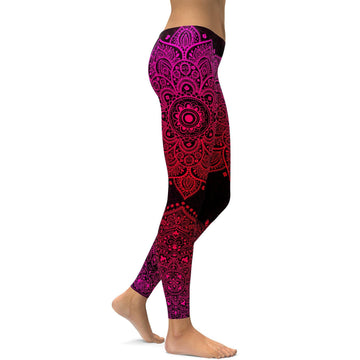 Rosa Mandala Leggings Q195