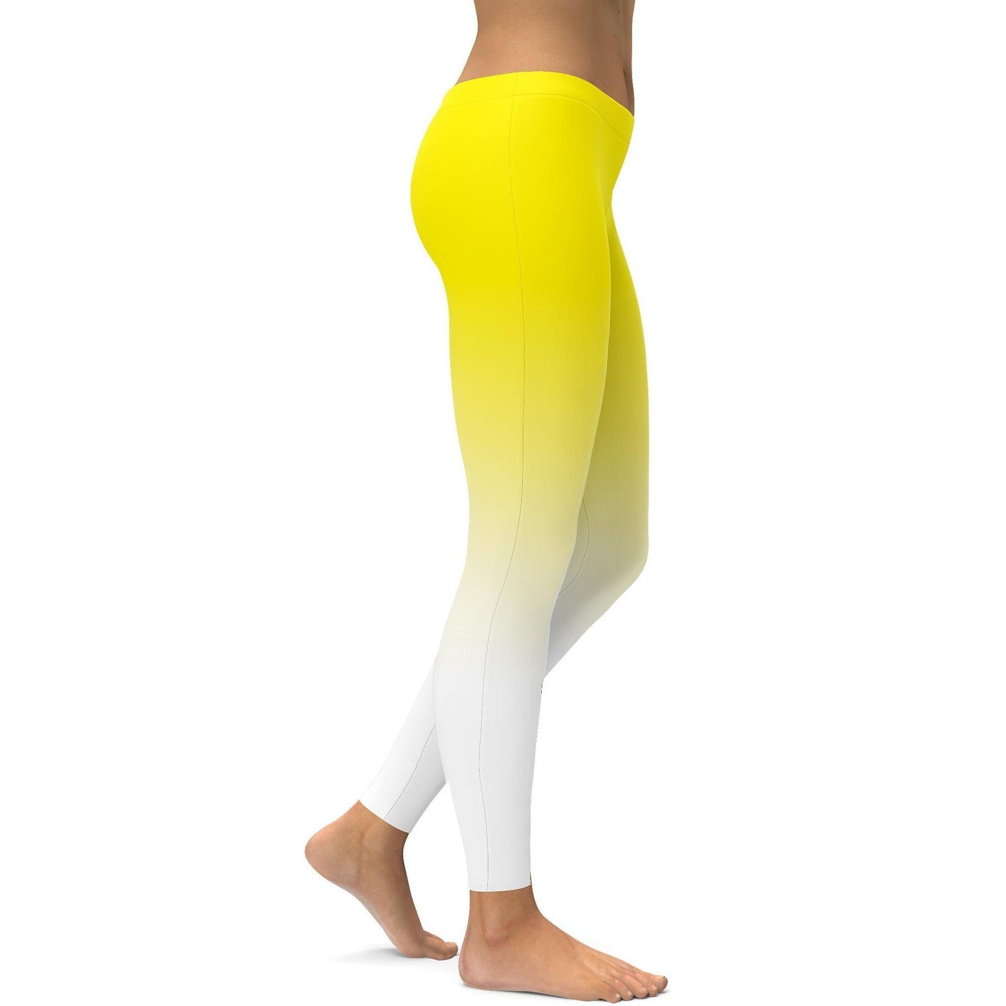 Ombre Gelb zu Weiß Leggings S654