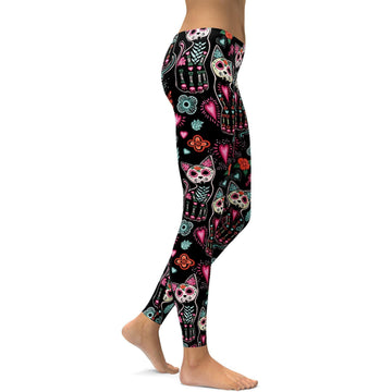 Calavera Katzen Leggings D051