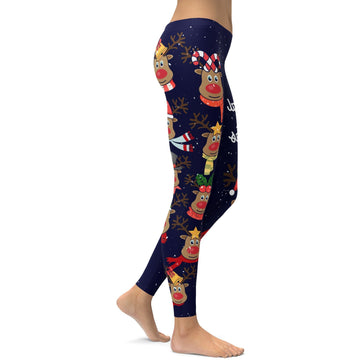 Weihnachtsrentierkopf Leggings F048
