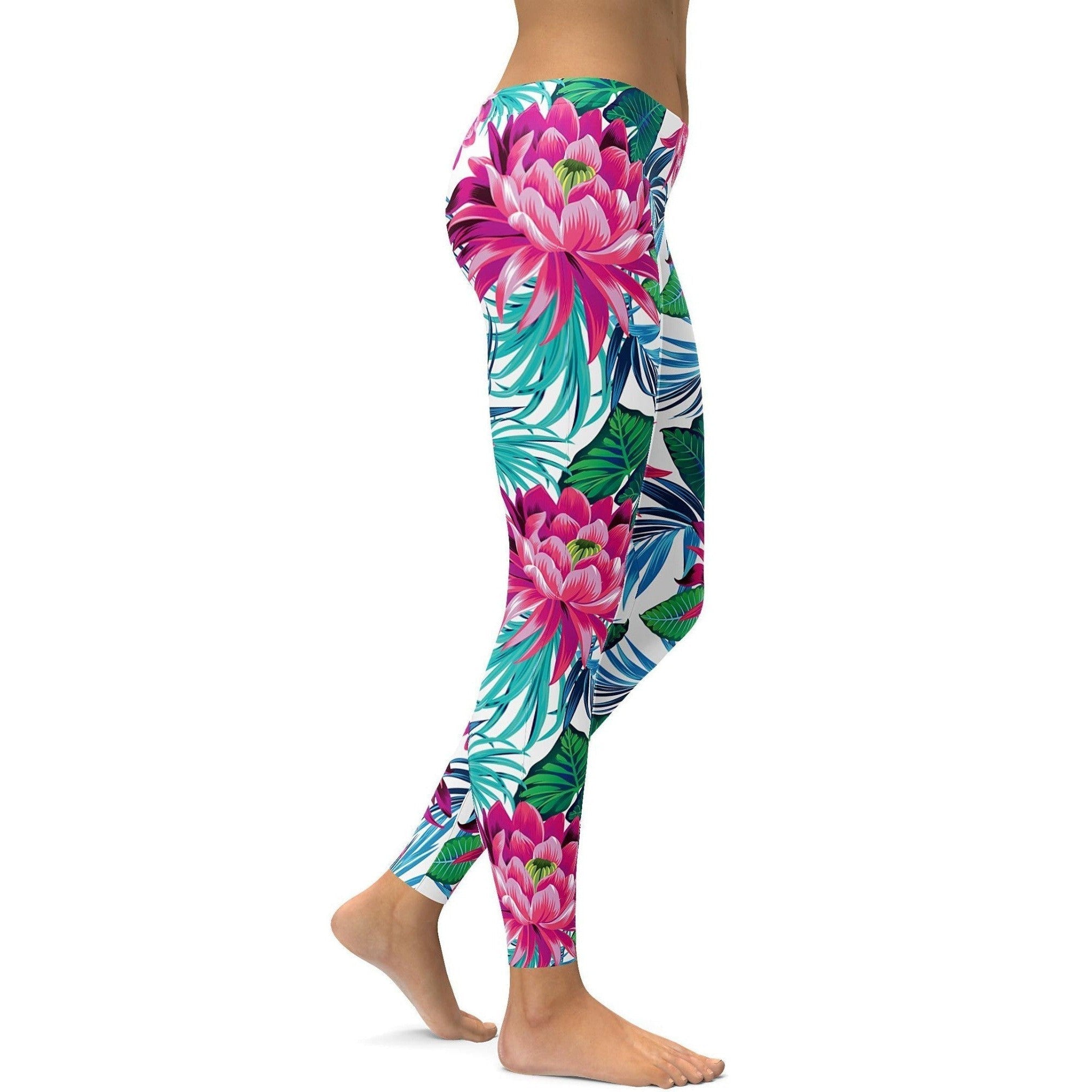 Tropische Blumen Leggings Z666