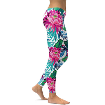 Tropische Blumen Leggings Z666