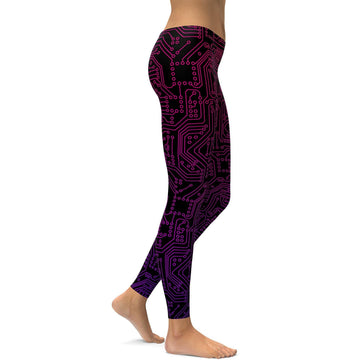 Rosa & Lila Schaltkreis Leggings J716