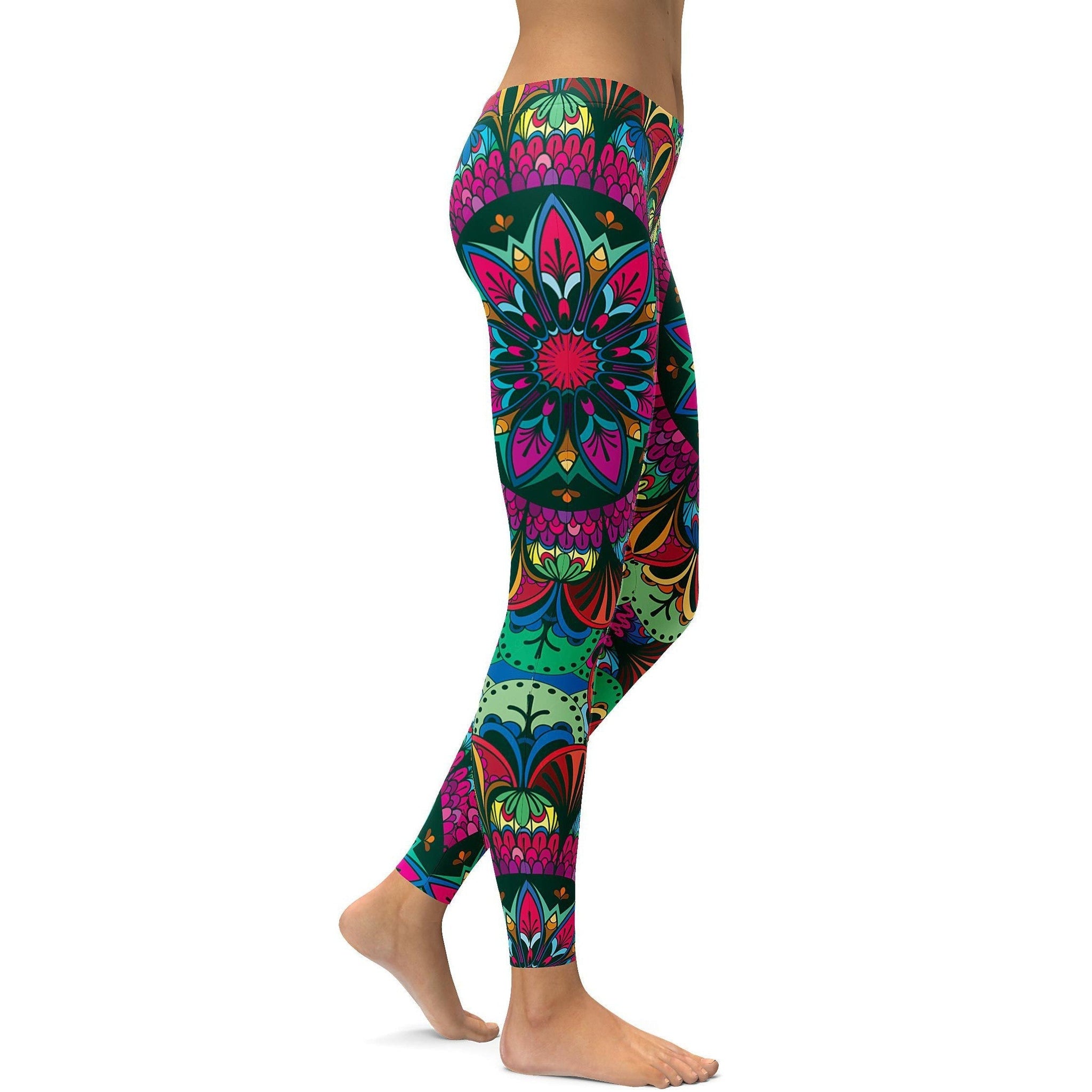 Bunte Pink Mandala Leggings U061