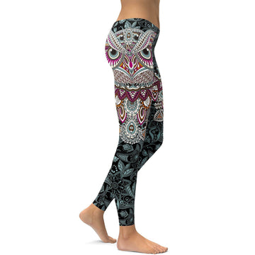 Dekorative Eulen Leggings S606