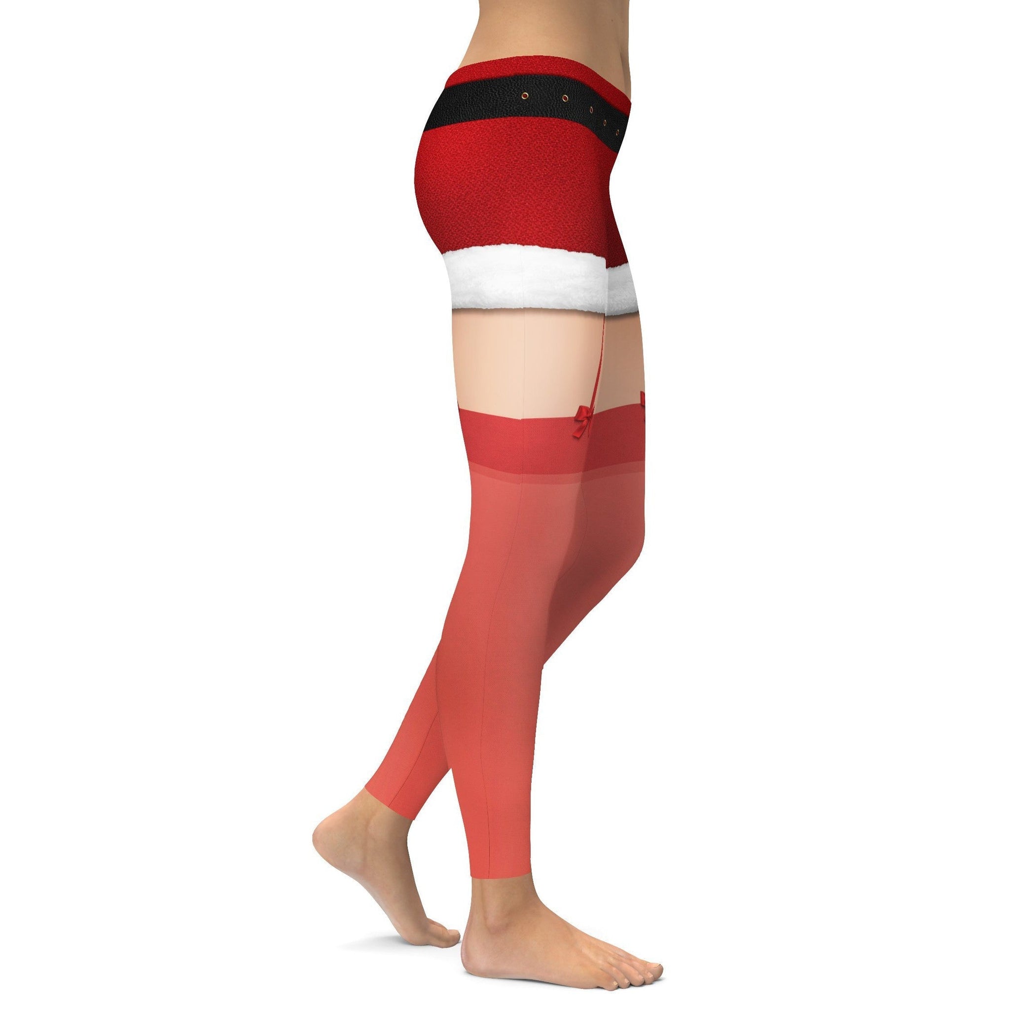Weihnachts Shorts mit roten Strumpfhosen Leggings Y246