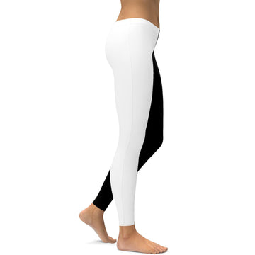 Zweifarbige Schwarz-Weiß Leggings G409