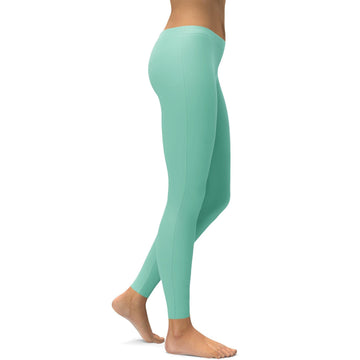 Einfache Mintgrüne Leggings G311