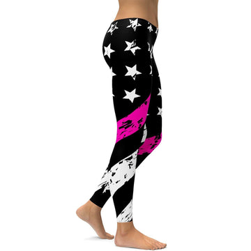 Dünne Pinke Linie Leggings H417