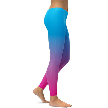 Ombre Blau zu Pink Leggings J101