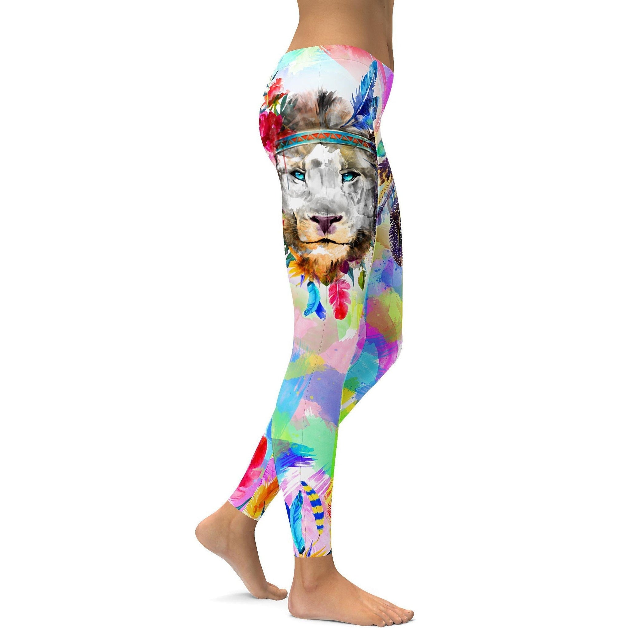 Wasserfarben Bunter Löwe Leggings B454