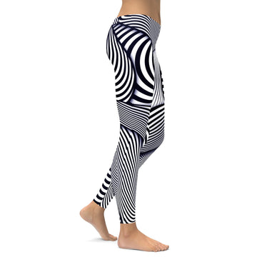 Optische Täuschung Streifen Leggings L698