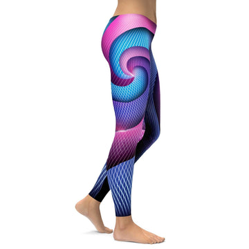 Farbige Wirbeloptik Leggings P284