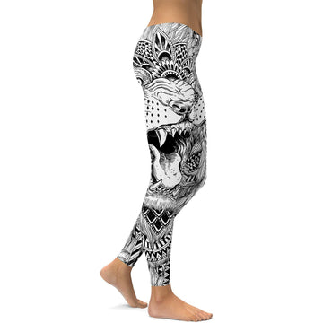 Zentangle Löwen Leggings D627