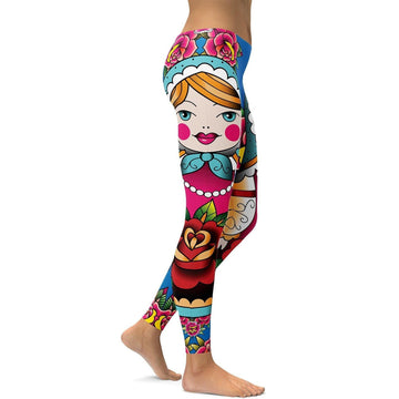 Russische Matroschka Puppen Leggings W785