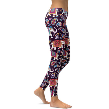 Indische Elefanten-Muster Leggings A728