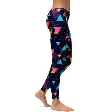 Neon-Dreieck Rave Leggings Q097