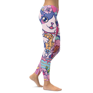 Kawaii - Glückskatze Leggings Z847