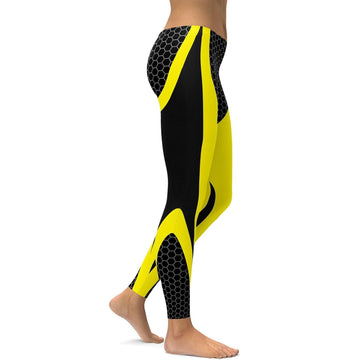 Gelbe Honigwaben Carbon Leggings G957