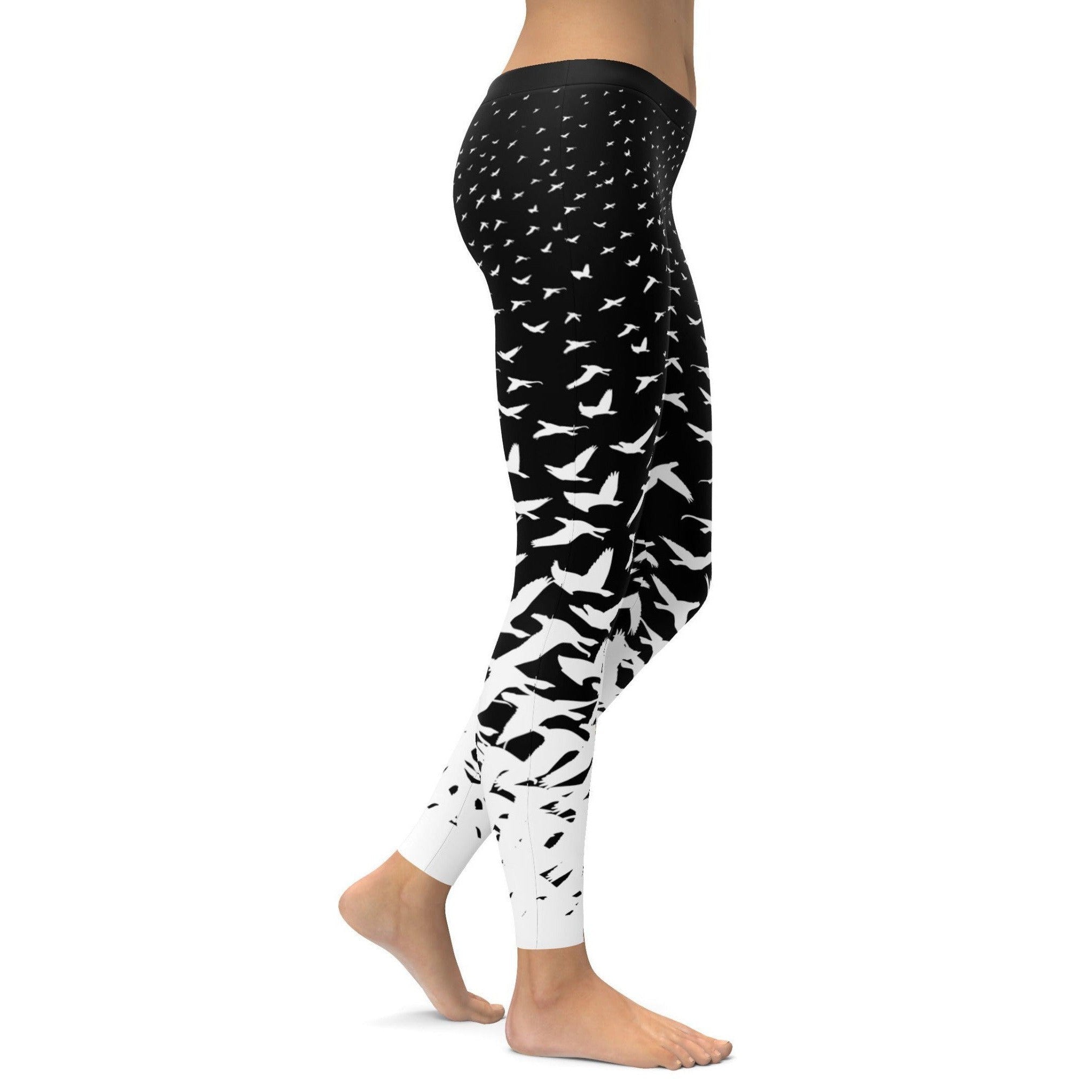 B&W Fliegende Vögel Leggings B688