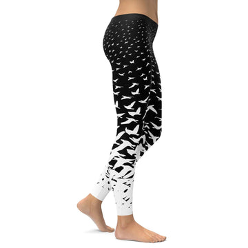 B&W Fliegende Vögel Leggings B688