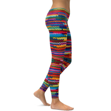 Bunte Strickmuster Leggings B477
