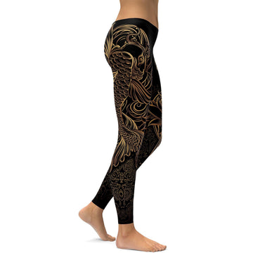 Goldene Orientalische Koi-Fisch Leggings M288