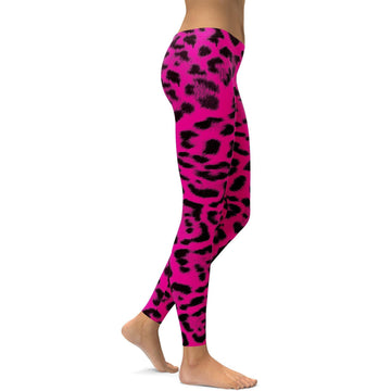 Rosa Leopardenmuster Leggings Q169