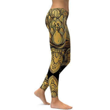 Goldene Lotus Leggings R753
