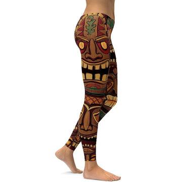 Hawaiian Tiki-Masken Leggings E550