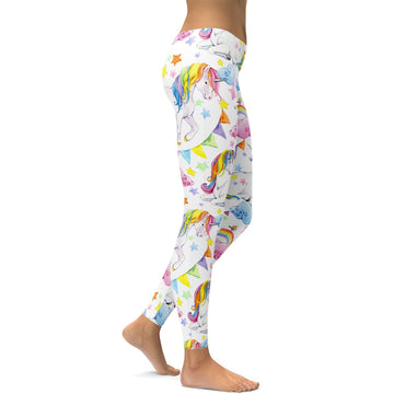 Wasserfarben Einhorn Leggings W495