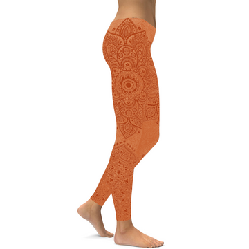 Aprikosen Mandala Leggings Q865