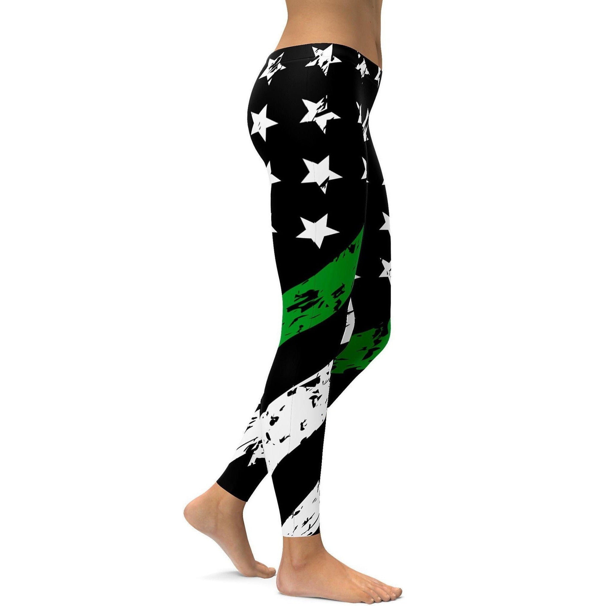 Dünne Grüne Linie Leggings U602