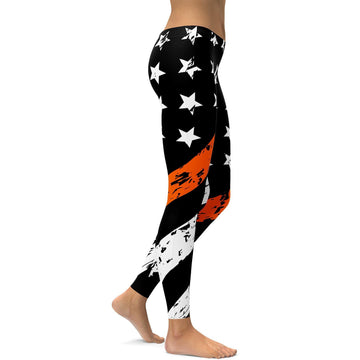 Dünne orangefarbene Leggings V669