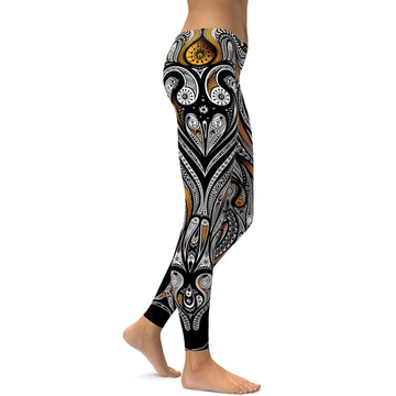 Orangen Ornament Muster Leggings I904