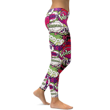 Comicbuchblasen Pink Leggings W291