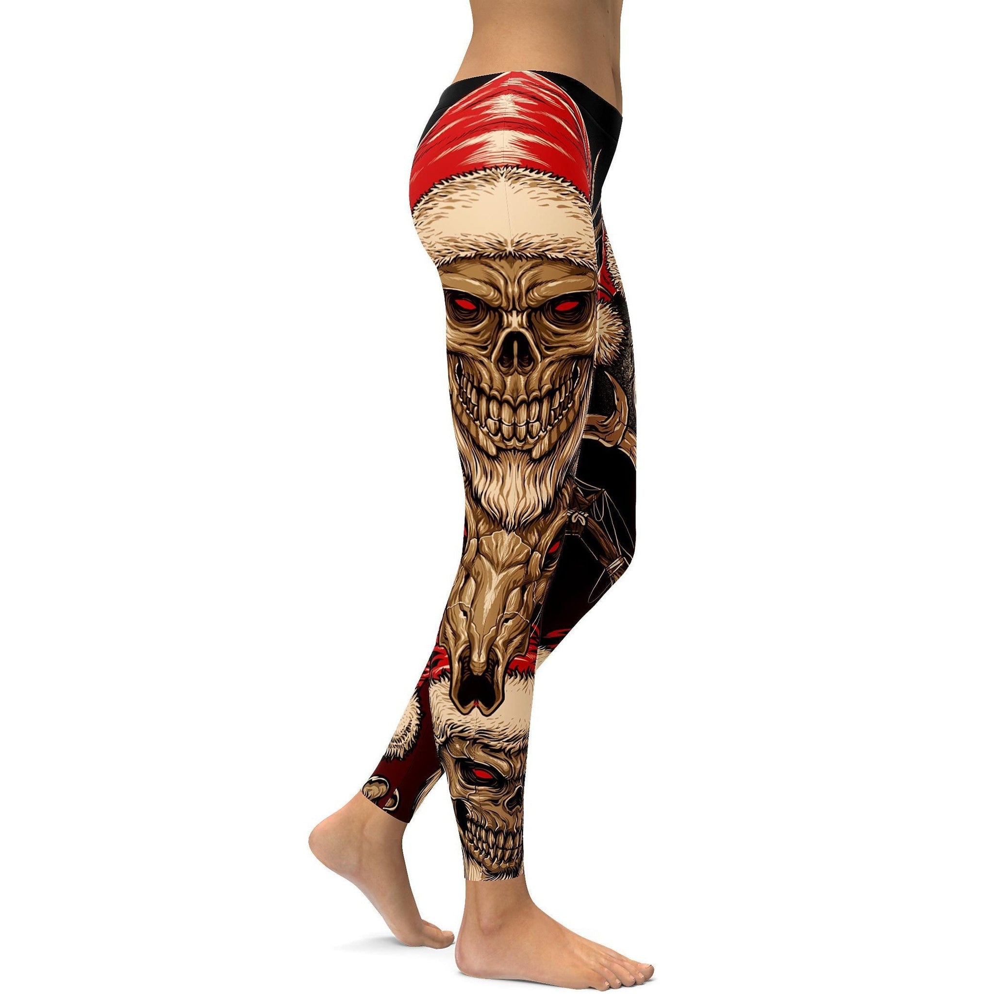 Santa & Rudolph Schädel Leggings Z610